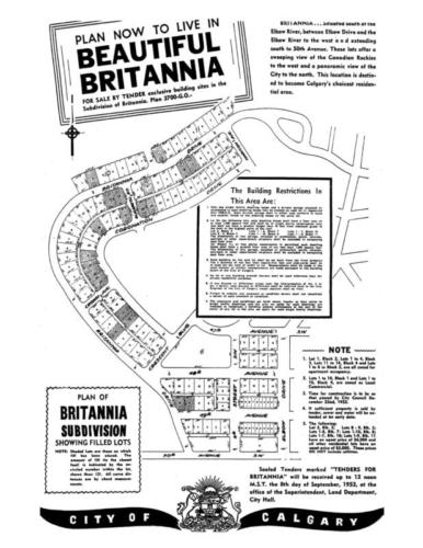 Britannia (1953) Map (Calgary Herald)